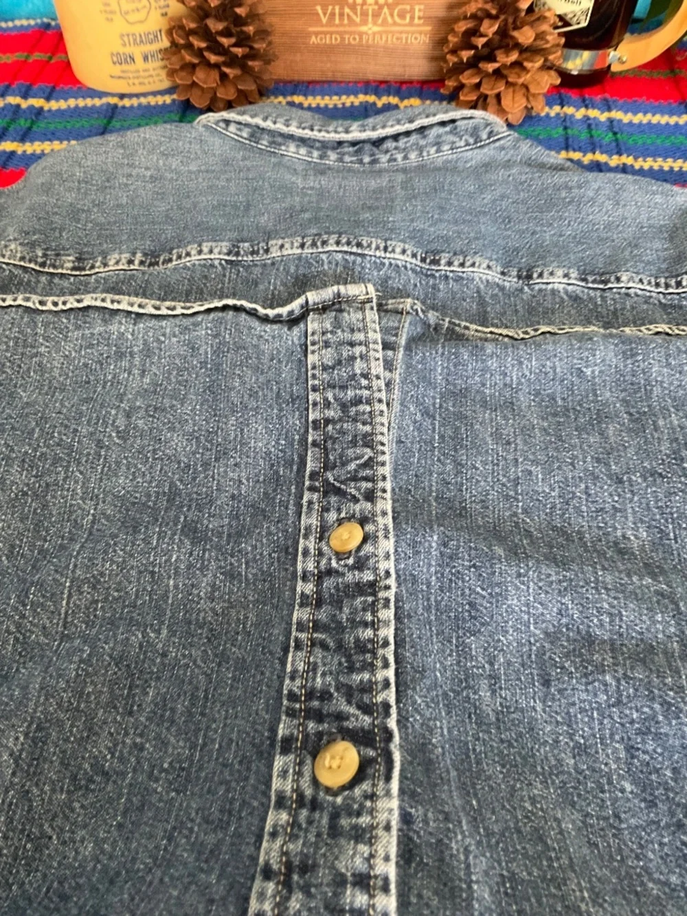 Vintage 90s-Levi’s Denim- Work Shirt-Men’s 3X/ Heavyweight Medium Wash Button Up
